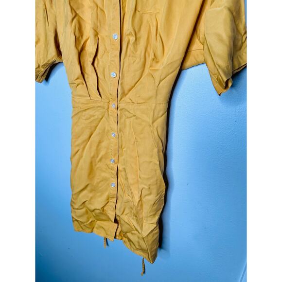 THAKOON x RTR Yellow Orange Collared Neckline Front Button Shirtdress Size 0 - Picture 5 of 12